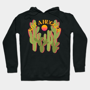 Not a Hugger - Funny Vintage Saguaro Cactus and Sun Hoodie